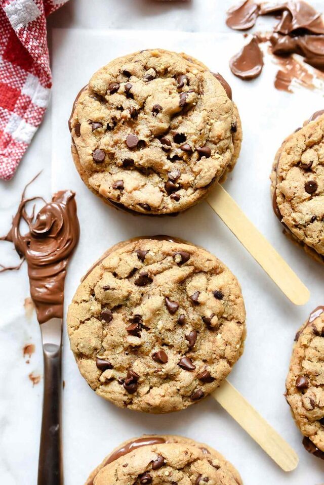 Chocolate Chip Sandwich Cookie Pops with Nutella®