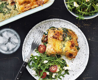 Vegetarisk lasagne med soltorkade tomater