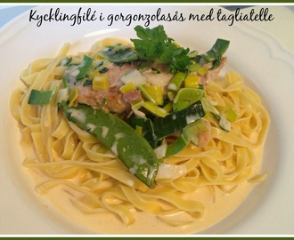 Kycklingfilé i gorgonzolasås med tagliatelle