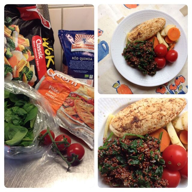 Dagens lunch - Quinoa med quorn och grönsaker