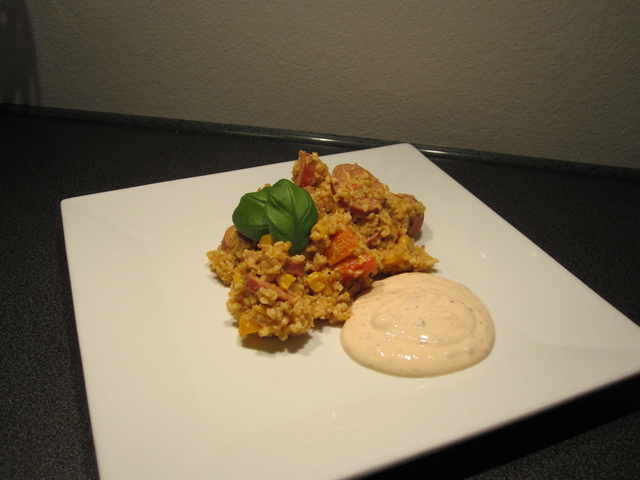 Wokad chorizo med fulkornsbulgur