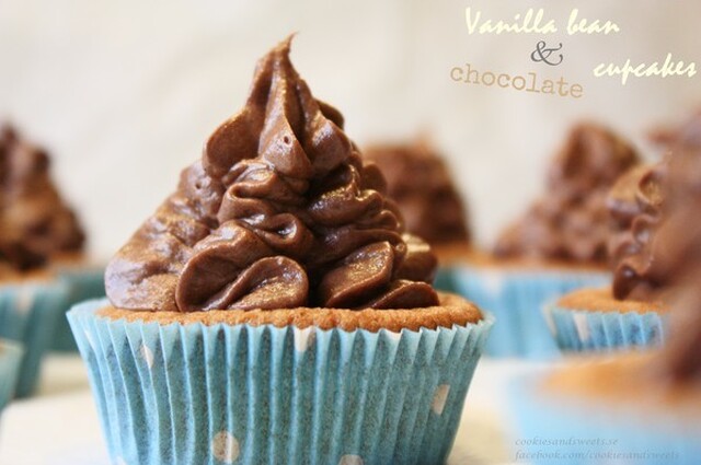 Vanilj cupcakes med chokladfrosting