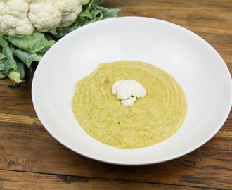 Puree soup of pumpkin, cauliflower and broccoli