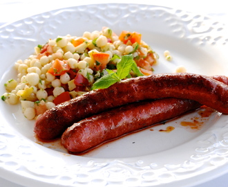 Merguez med libanesisk couscous-sallad