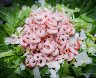 Caesarsallad med räkor och sockerfri glass | MATPLATSEN