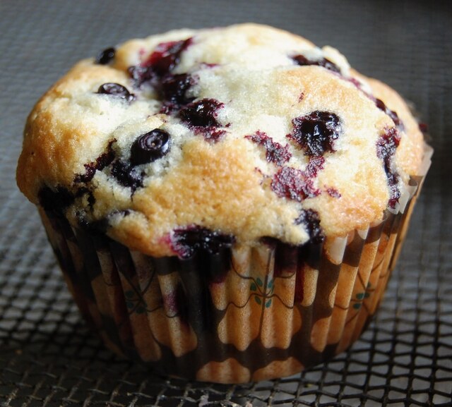 Muffins med färska blåbär och smak av vanilj