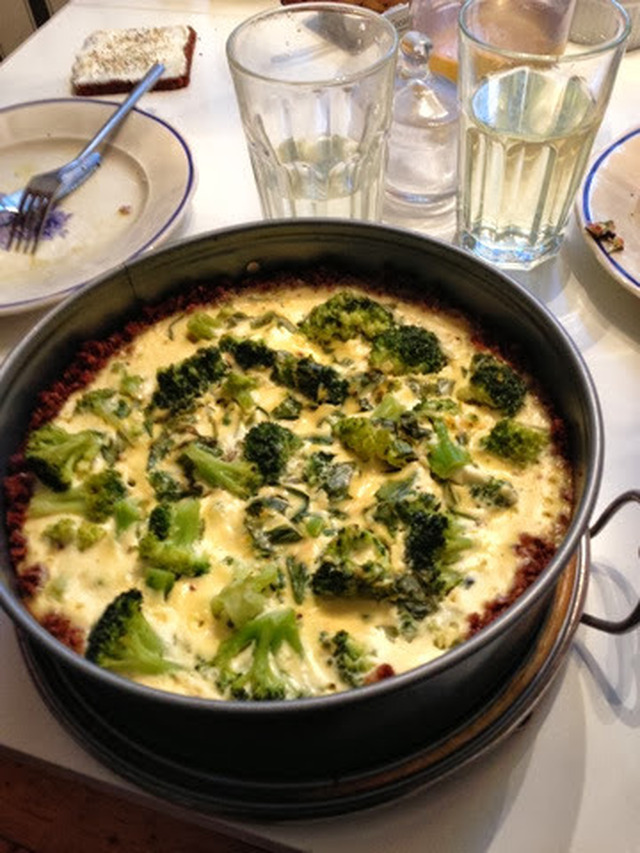 Sandras varma cheesecake med broccoli, citron och basilika