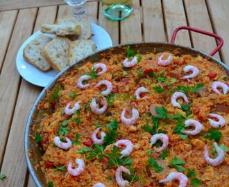 Spansk paella på grillen