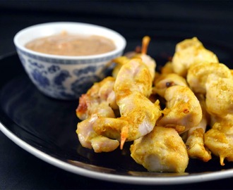 Kyckling Satay med Mandelsmörsås