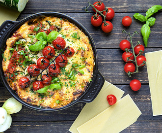 Vegetarisk Lasagne med champinjoner och zucchini - 276 kcal