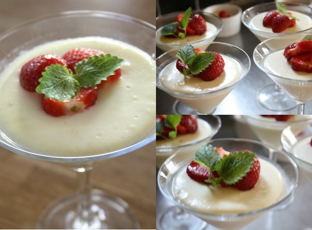 CITRONPANNACOTTA MED JORDGUBBAR