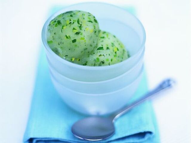 Citron, lime och pepparmynt sorbet  (Jamie Olivers)