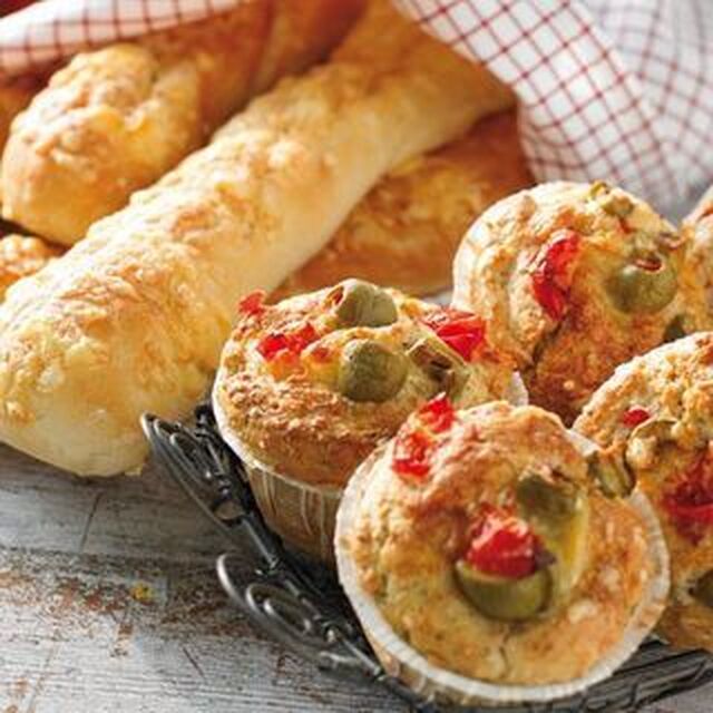 Matiga muffins med oliver