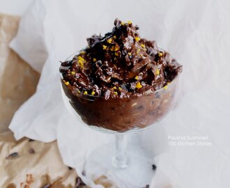 Raw Vegan Chocolate Avocado Mousse with Grated Orange Peel