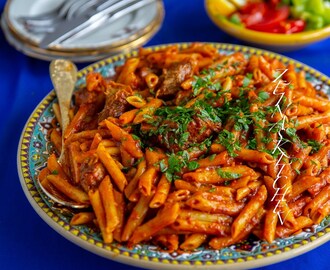 Makarona mbakbka- Libysk one pot pasta