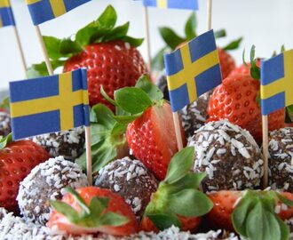 Kalas och glutenfri chokladbollstårta