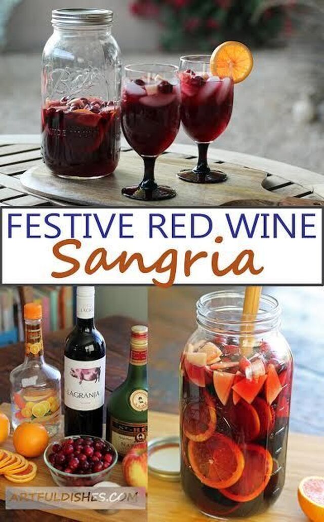 Festive Red Wine Sangria | Recipe | Red wine sangria, Red sangria recipes, Sangria recipes