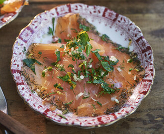 Gravad lax med apelsingremolata