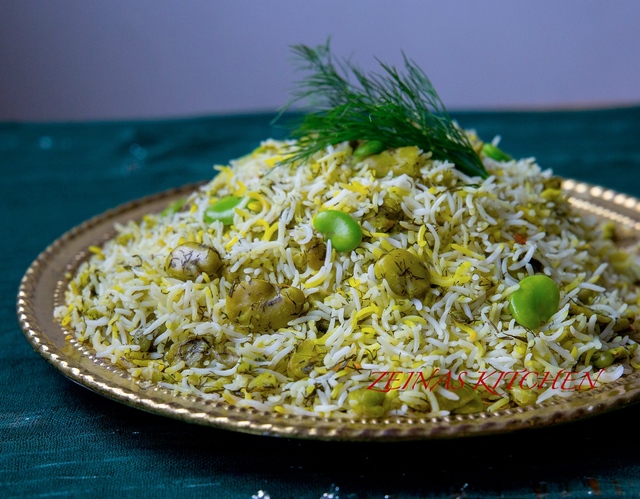 Baghali polo- Persiskt ris med dill och bönor