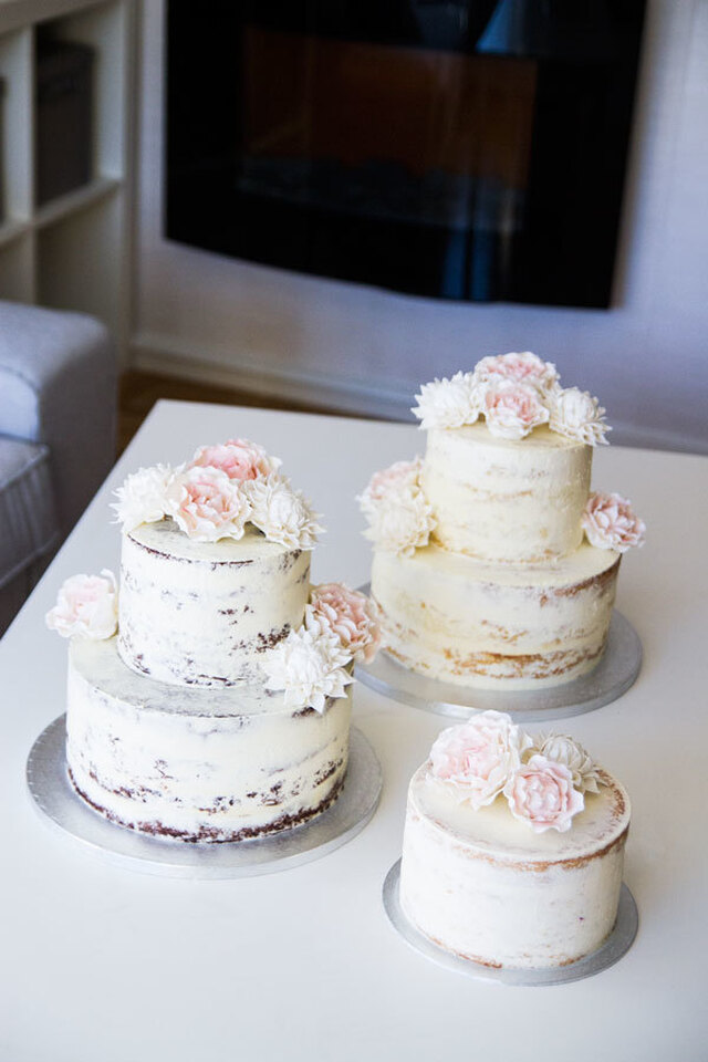 Semi naked cakes till bröllop