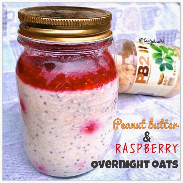 Peanut butter & Raspberry overnight oats (OIAJ)