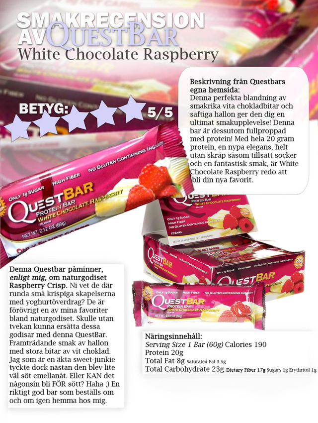 QuestBar - White Chocolate Raspberry.