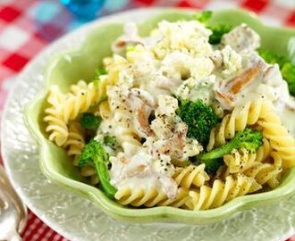 Pasta med svamp och ädelost