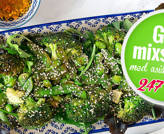 247 kcal – Grön Mixsallad med Asiatisk Dressing 5 2 dieten recept sallad