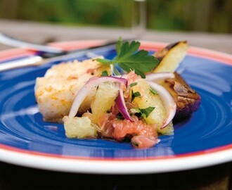 Chilimarinerad havskatt med grapefruktsallad