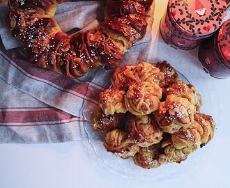 Saffransbullar med mandelmassa, apelsin och vit choklad