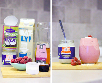 Layered protein/fruit smoothie