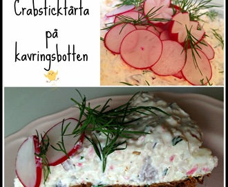 Crabsticktårta på kavringsbotten