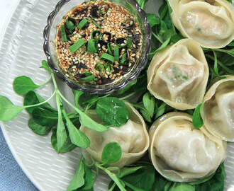 Hemgjorda dumplings med sötsyrlig sojadipp