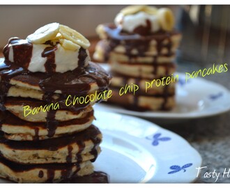 Pannkakssöndag: Banana chocolate chip protein pancakes