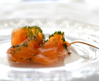 Gravad lax smaksatt med dill och cognac