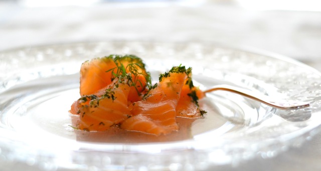 Gravad lax smaksatt med dill och cognac