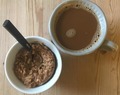 Äpple/kanel Mugcake och chokladkaffe