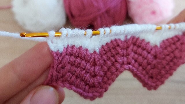 Tunus işi çok kolay örgü battaniye yelek modeli how to crochet tunisian  knitting model