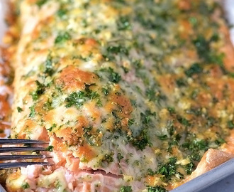 Baked Salmon Recipe with Parmesan Herb Crust