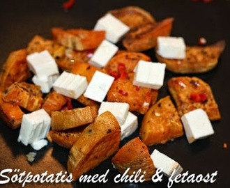 Vegetariskt: Sötpotatis med chili och fetaost