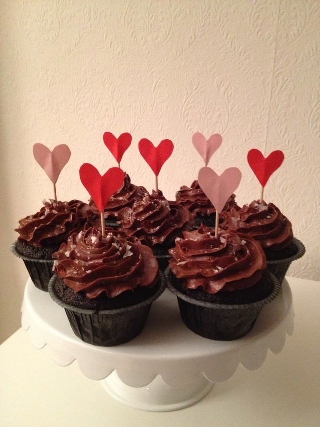 Choklad cupcakes med flingsalt