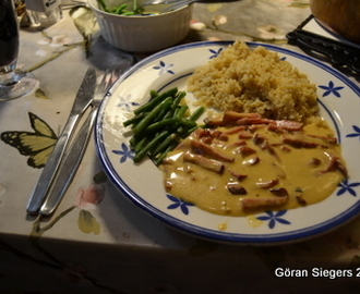 Krämig skinkgryta med gröna bönor