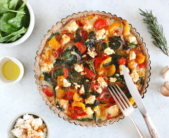 Mediterranean Vegetable Quiche with Feta Cheese