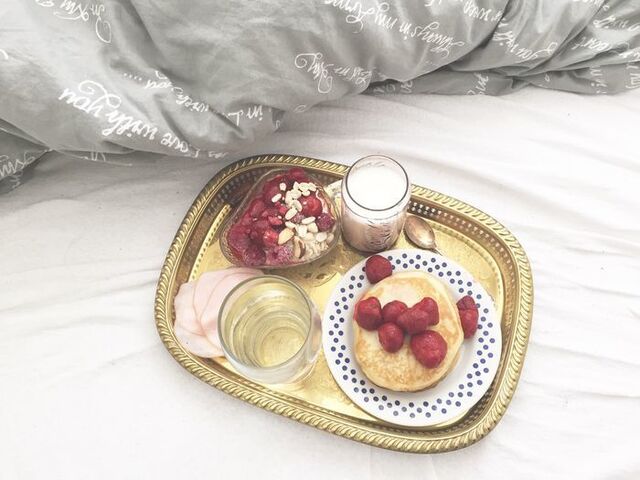 - A breakfast in bed with my love