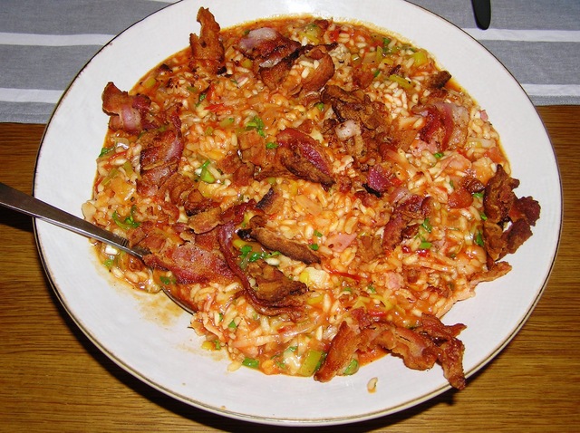 Risotto - med tomat och bacon