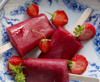Strawberry, hibiscus and watermelon ice pops and A rhubarb hibiscus cocktail