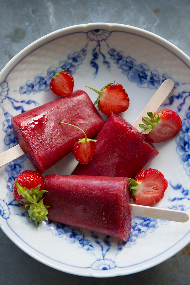 Strawberry, hibiscus and watermelon ice pops and A rhubarb hibiscus cocktail