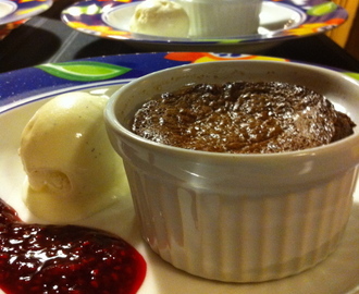 Chokladfondant med halloncoulis