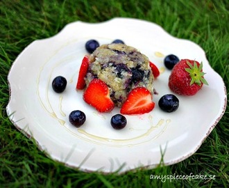 Banan- och blåbärskaka - Banana and blueberry muffin