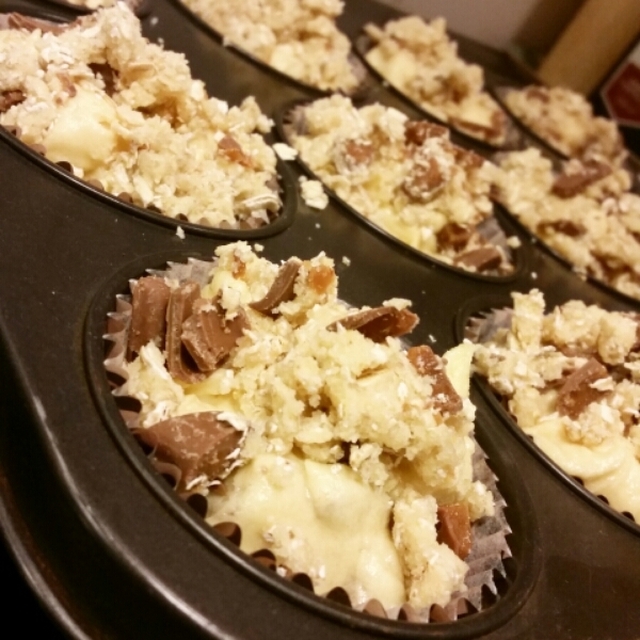 Daimmuffins med crumble